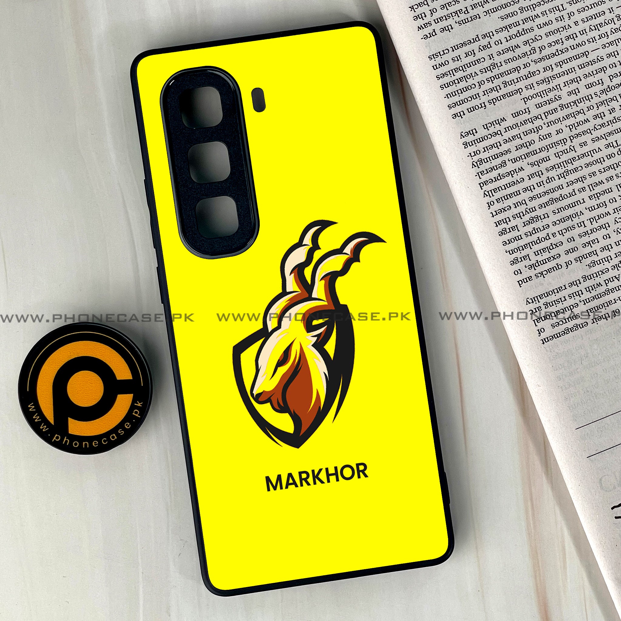 Infinix Hot 50 Pro Plus - Markhor Series - Premium Printed Glass soft Bumper shock Proof Case