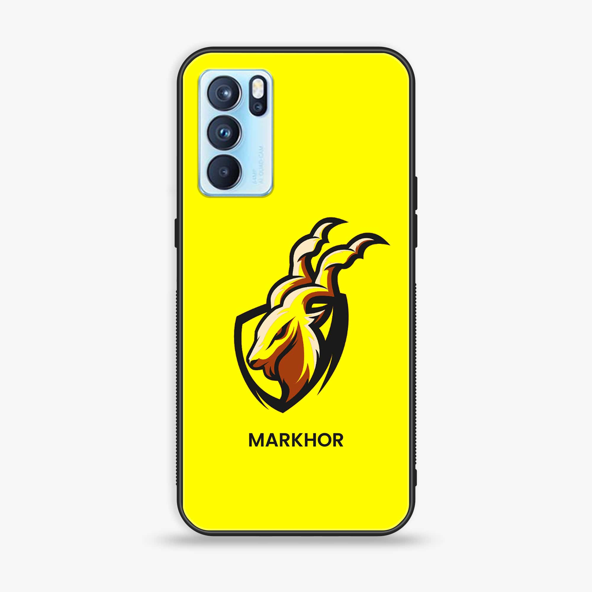 Oppo Reno 6 Pro Markhor Series Premium Printed Glass soft Bumper shock Proof Case