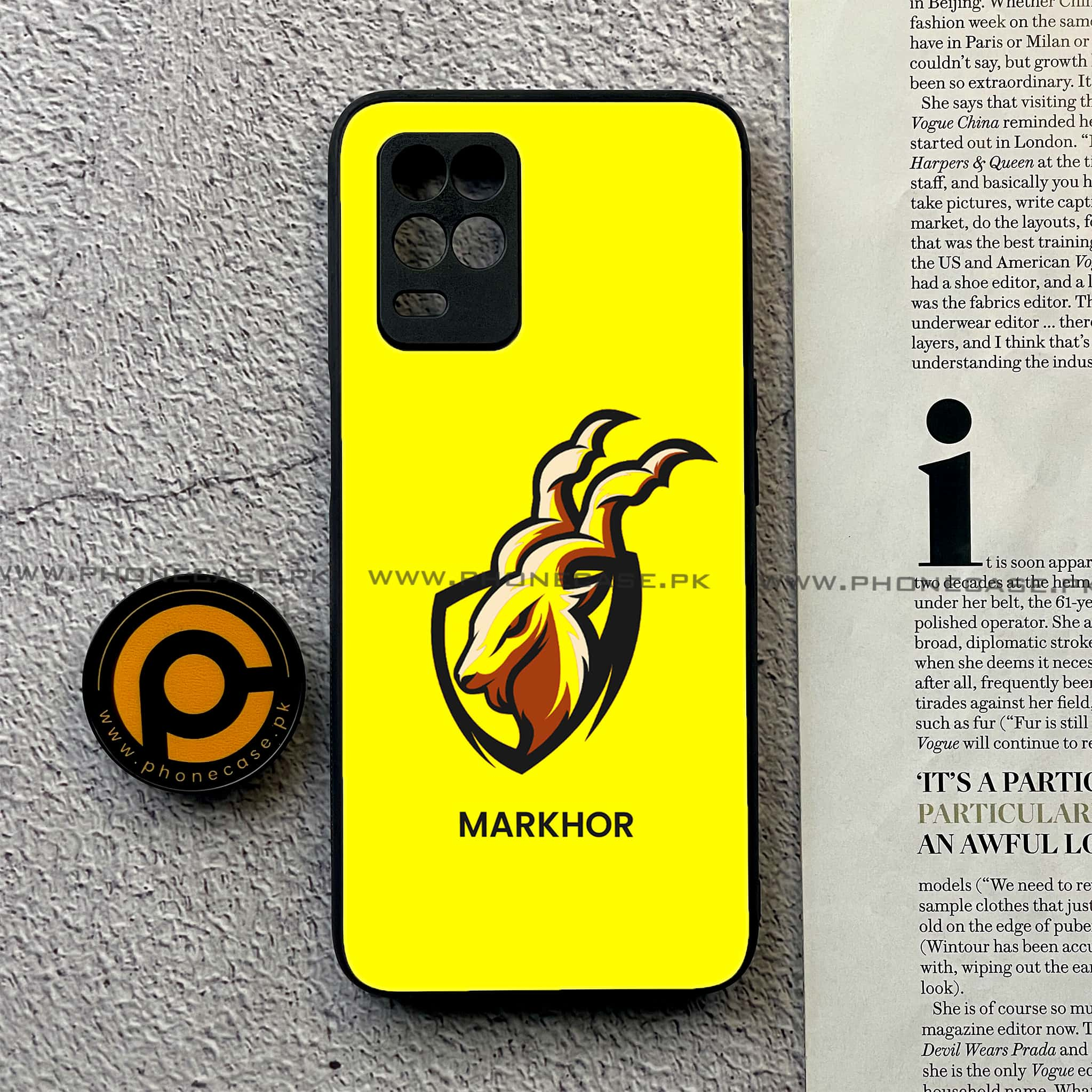 Realme Narzo 30 5G - Markhor  Series - Premium Printed Glass soft Bumper shock Proof Case