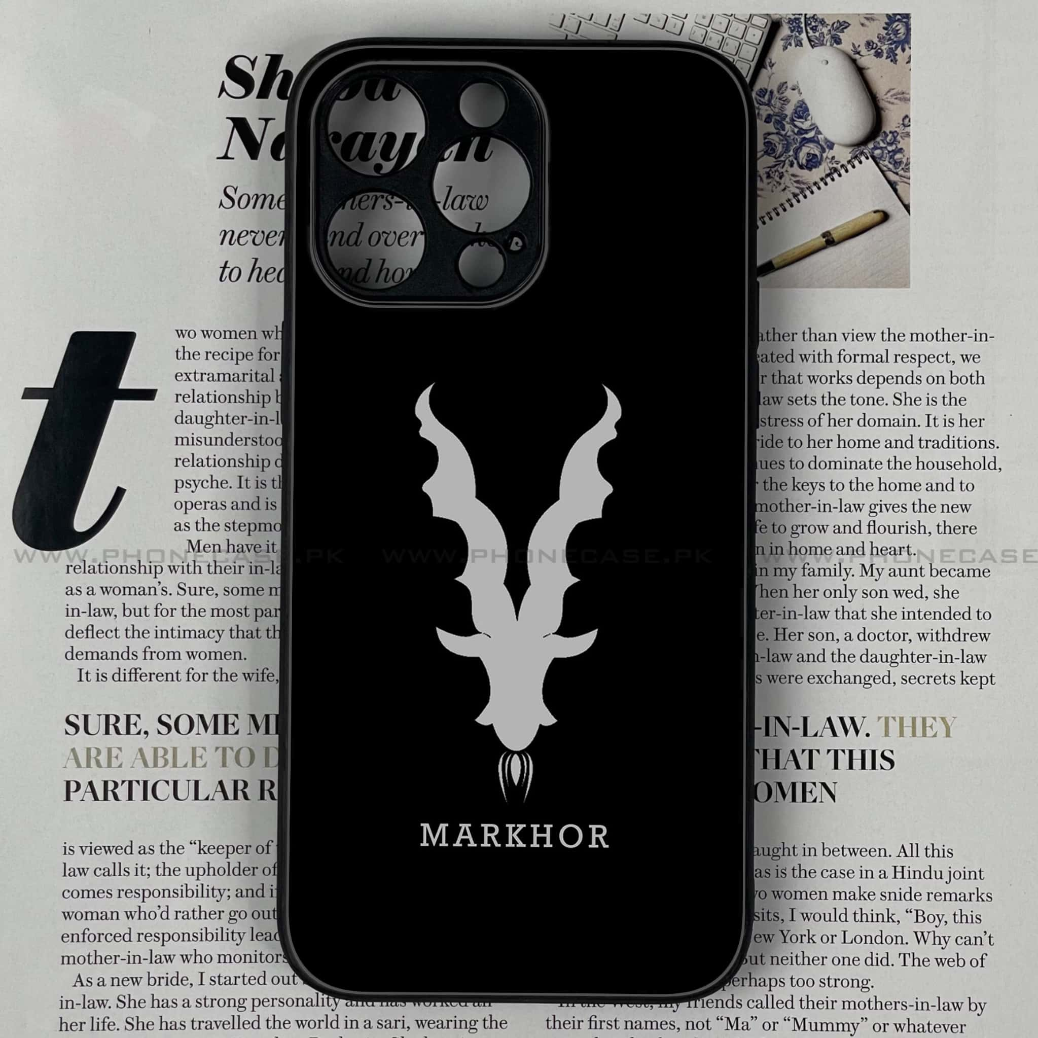 iPhone 13 Pro - Markhor  Series - Premium Printed Glass soft Bumper shock Proof Case