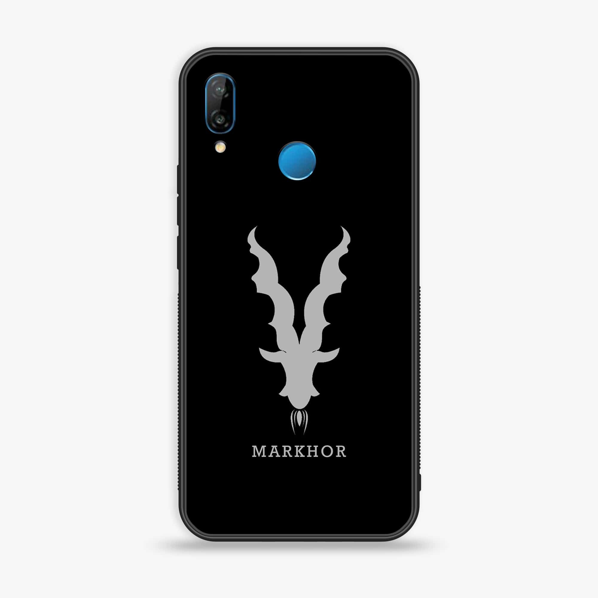 Huawei P20 lite - Markhor Series - Premium Printed Glass soft Bumper shock Proof Case