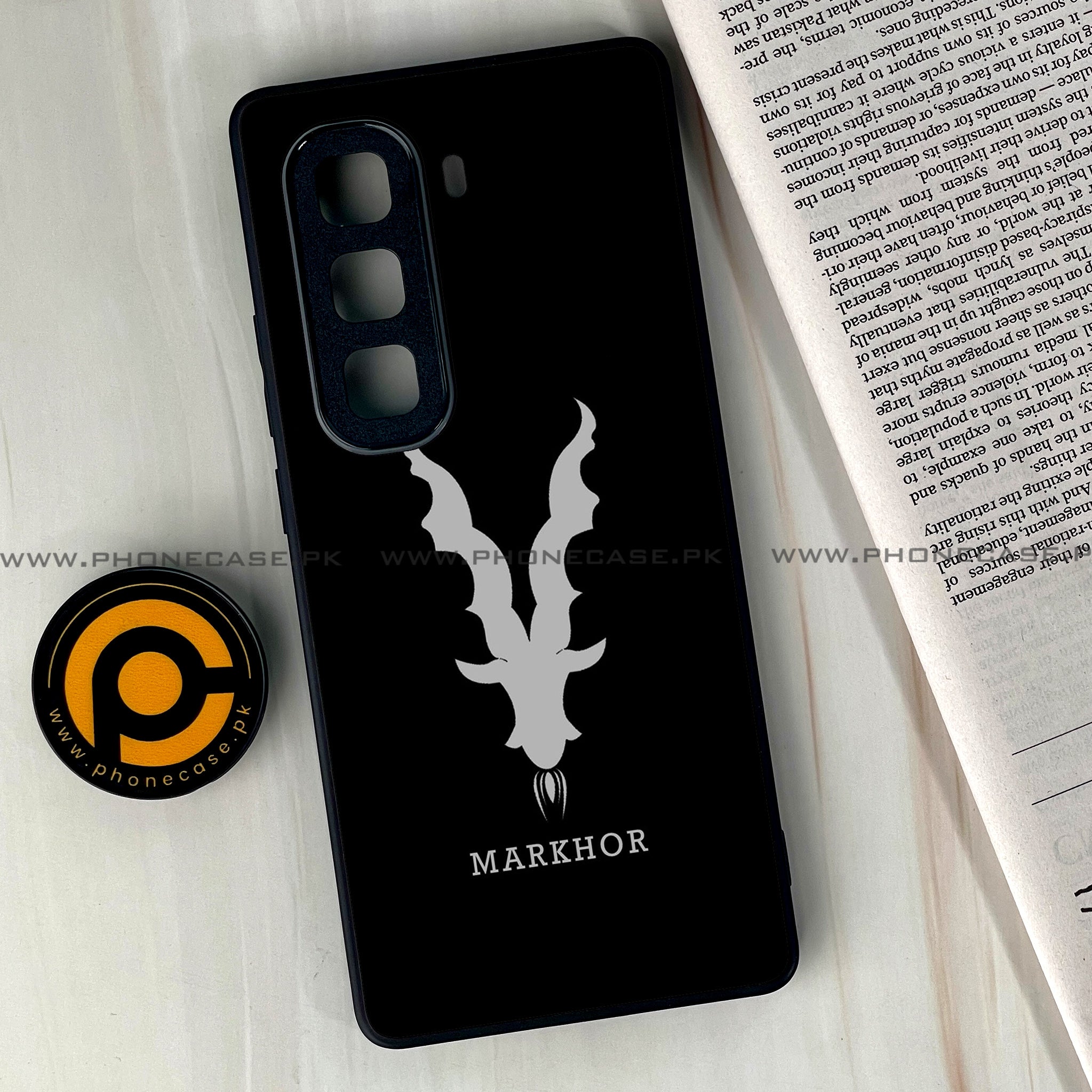 Infinix Hot 50 Pro Plus - Markhor Series - Premium Printed Glass soft Bumper shock Proof Case