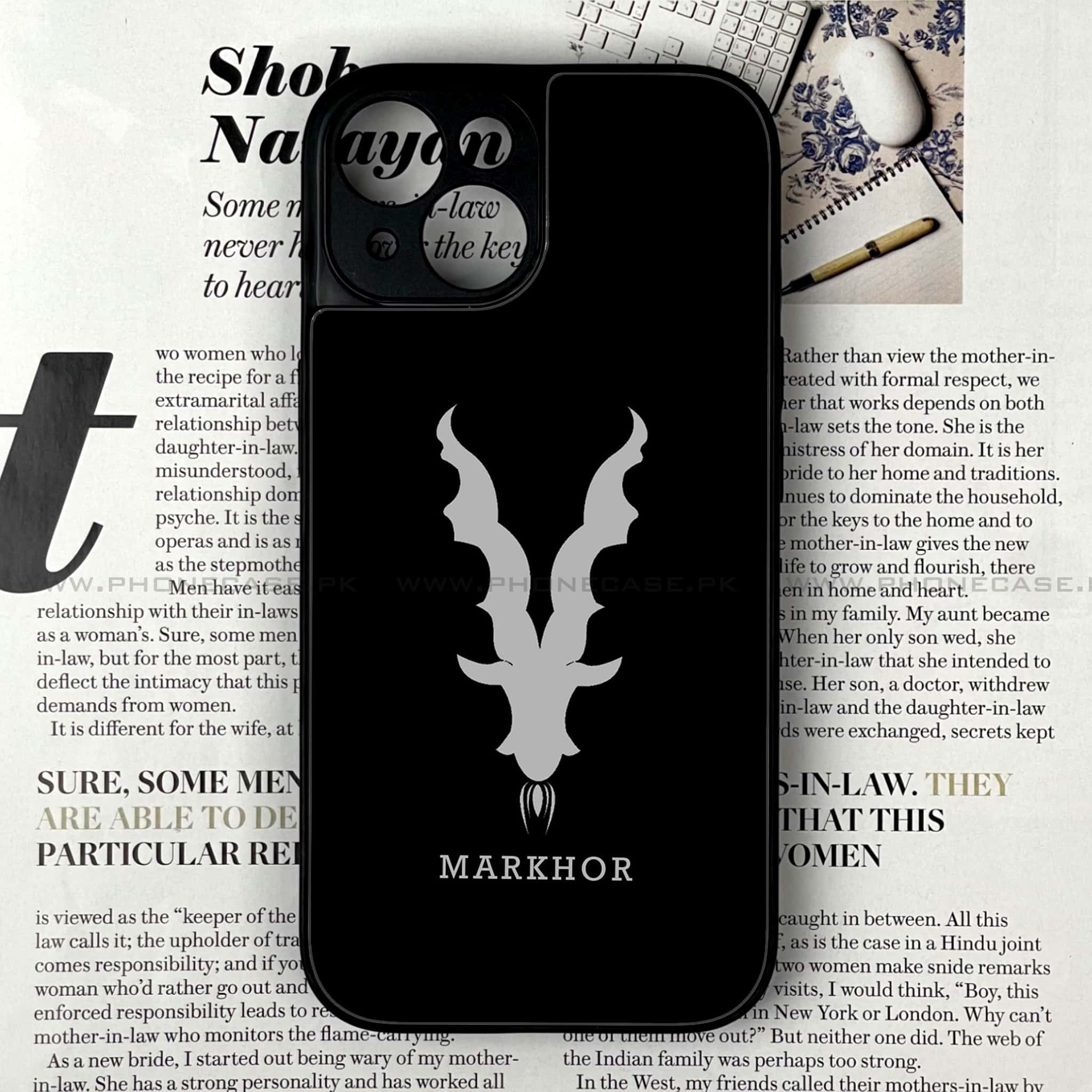 iPhone 15 Plus - Markhor Series - Premium Printed Glass soft Bumper shock Proof Case