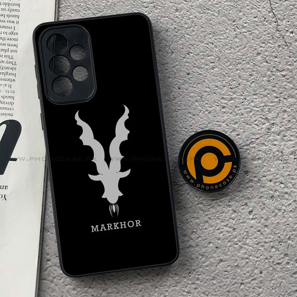 Samsung Galaxy A33 - Markhor Design 9- Premium Printed Glass soft Bumper shock Proof Case CS-49844