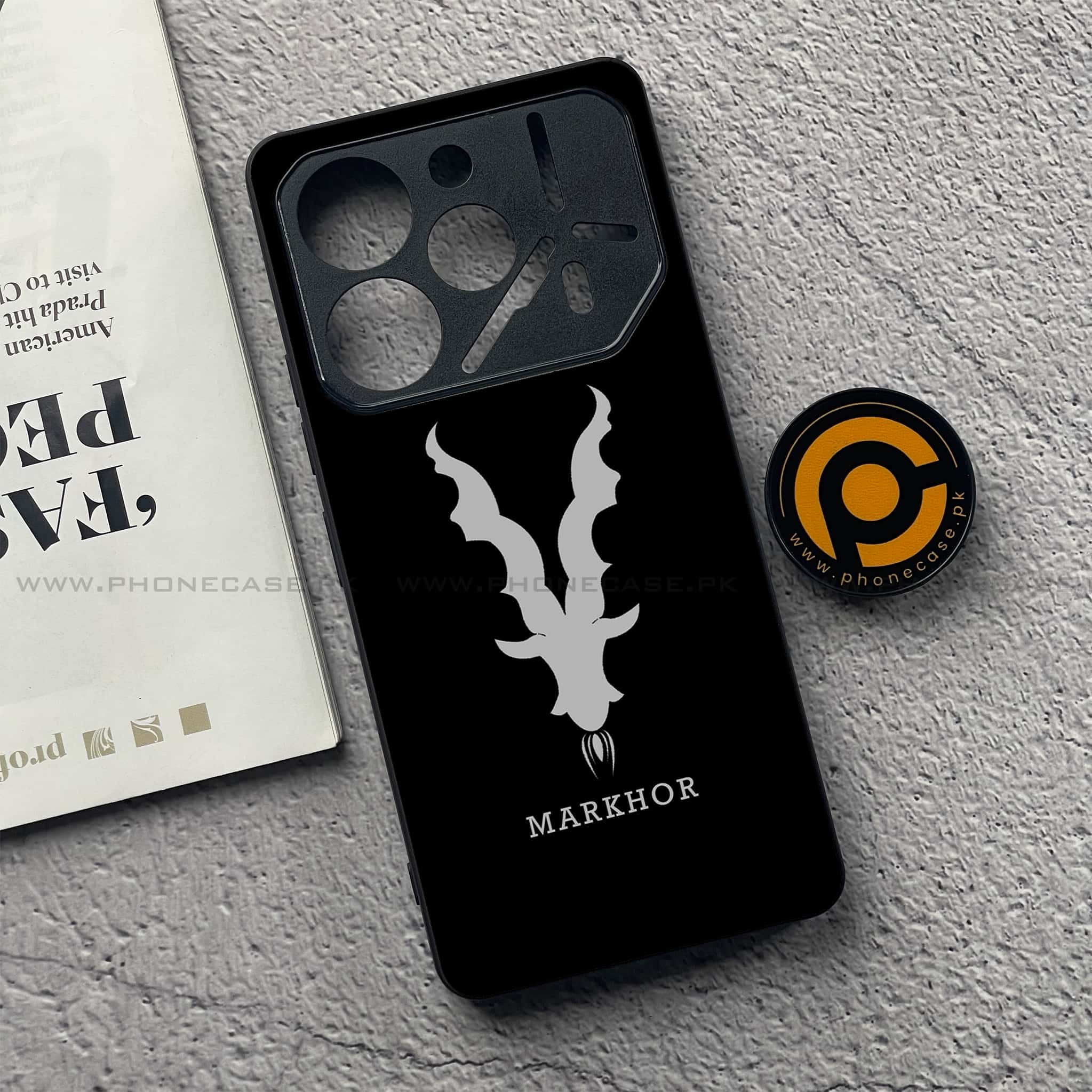 Tecno Pova 6 - Markhor Series - Premium Printed Glass soft Bumper shock Proof Case