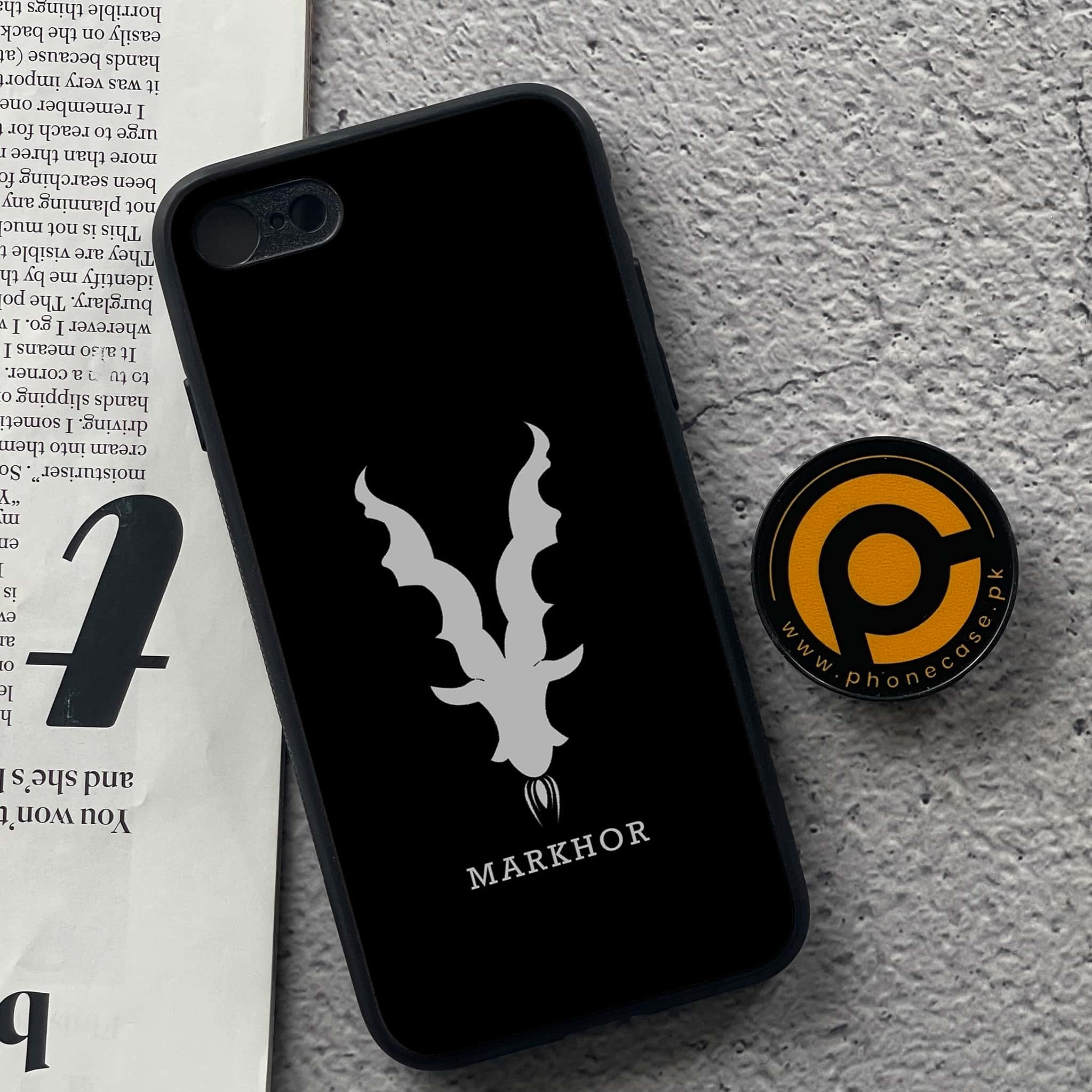 iPhone 7 / 8 - Markhor  Series - Premium Printed Glass soft Bumper shock Proof Case