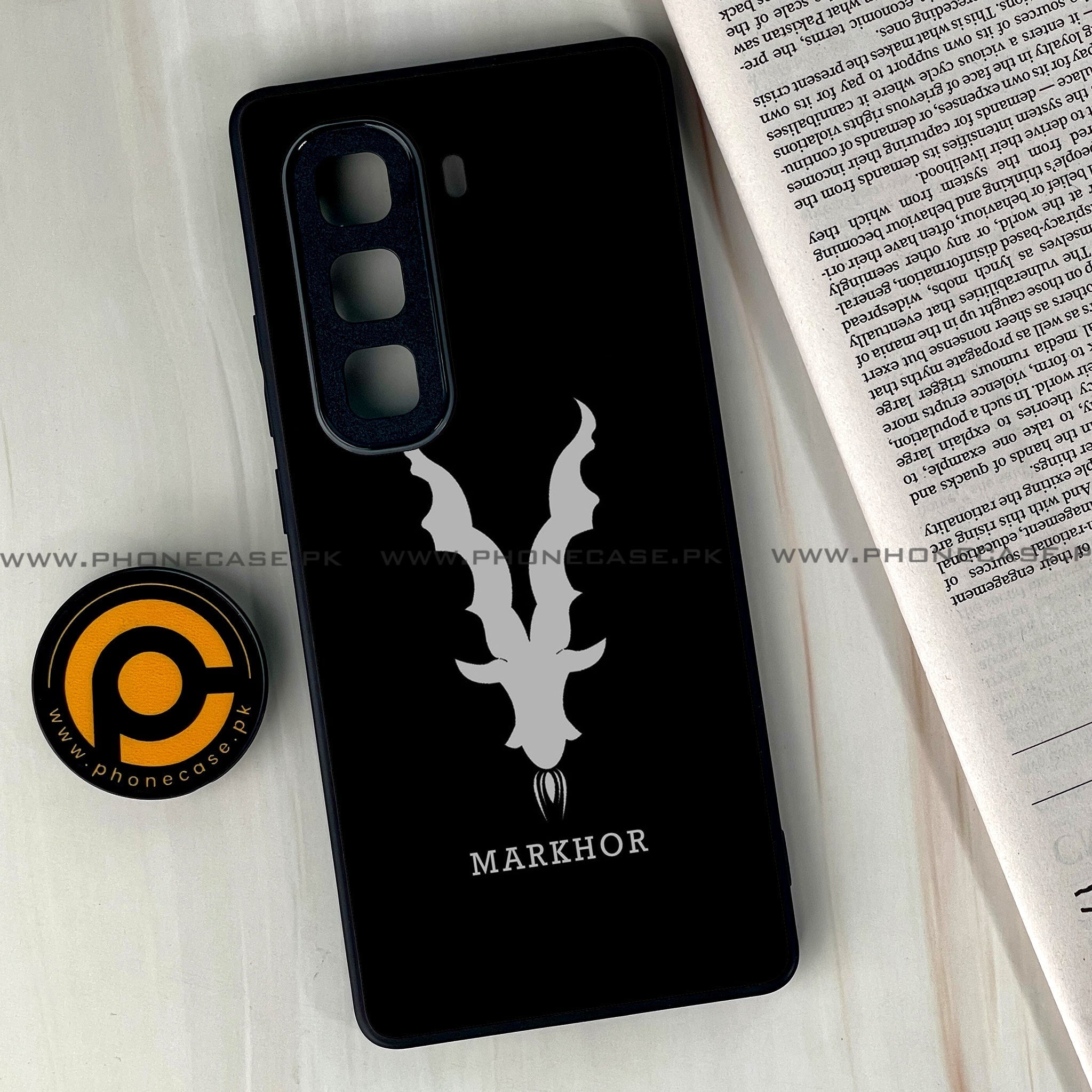 Infinix Hot 60  - Markhor Series - Premium Metal Printed soft Bumper shock Proof Case