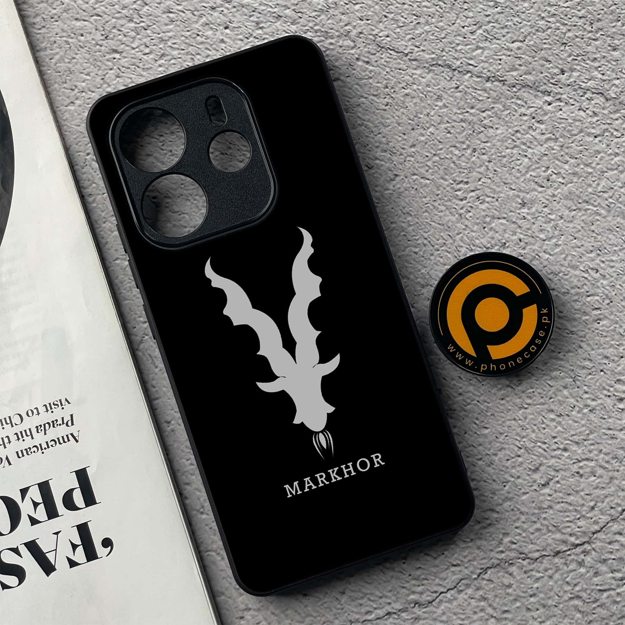 Xiaomi Redmi Note 14 - Markhor Series - Premium Printed Glass soft Bumper shock Proof Case