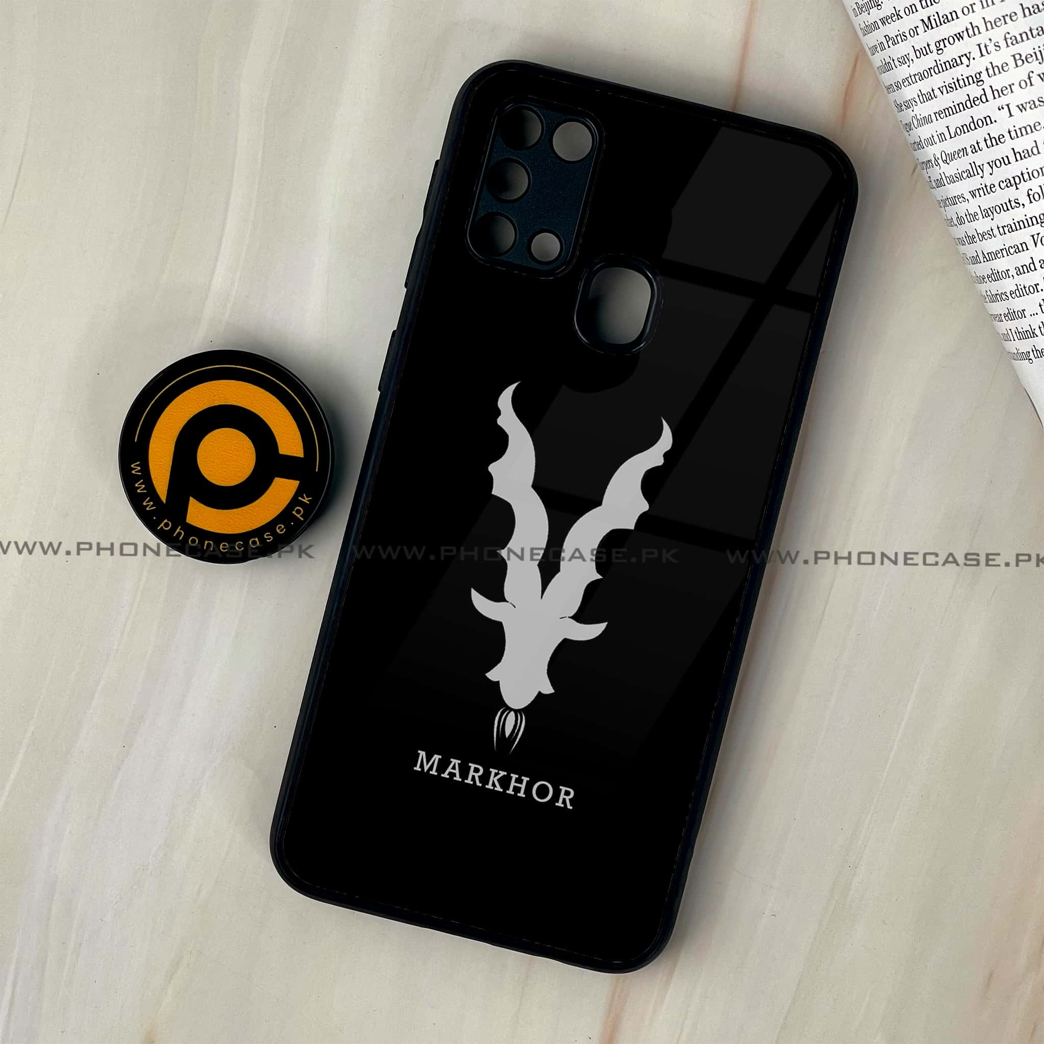 Galaxy M31 - Markhor Series - Premium Printed Glass soft Bumper shock Proof Case