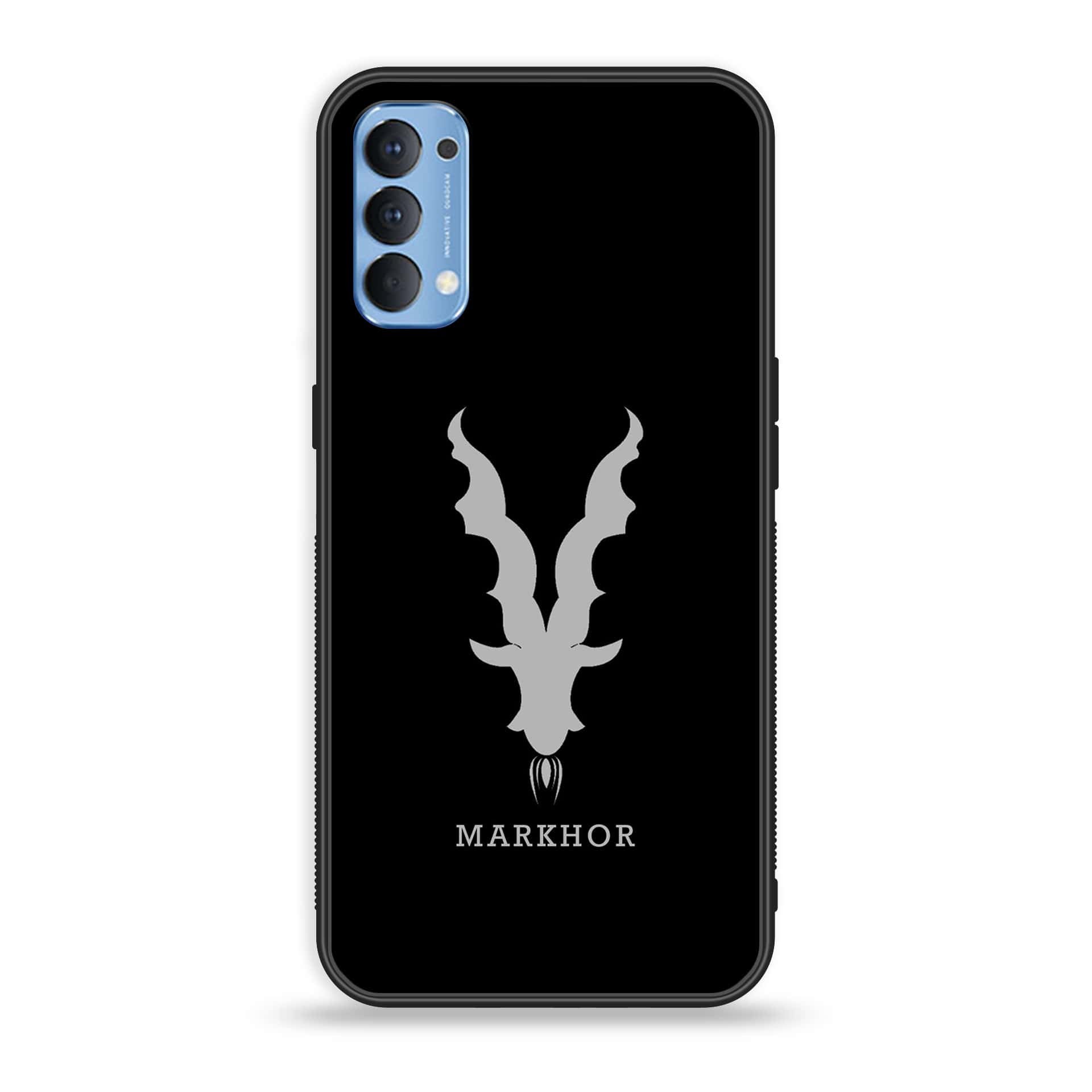 Oppo Reno 4 4G  Markhor Series  Premium Printed Glass soft Bumper shock Proof Case