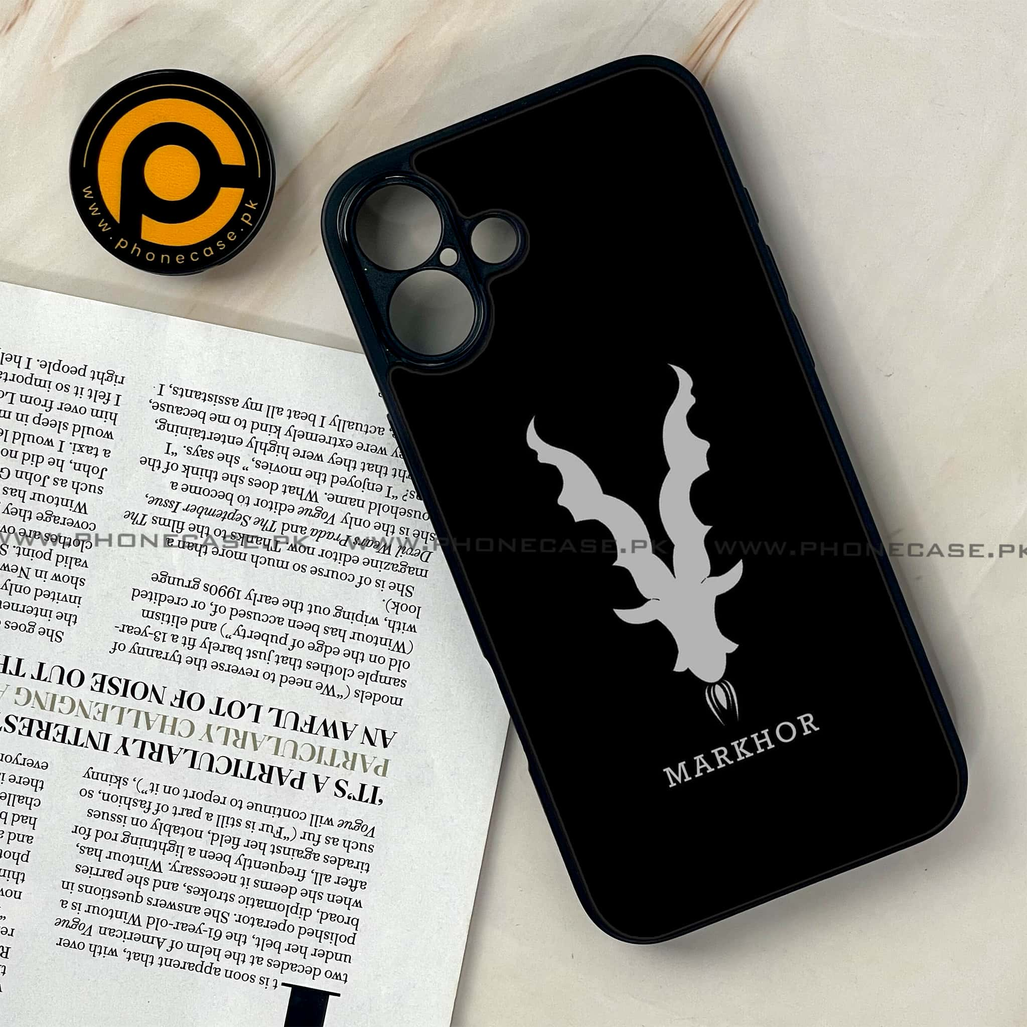 iPhone 16 - Markhor Series - Premium Printed Glass soft Bumper shock Proof Case