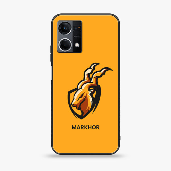 Oppo Reno 7/F21 Pro 4G Markhor Design 7 Premium Printed Glass soft Bumper shock Proof Case CS-11215