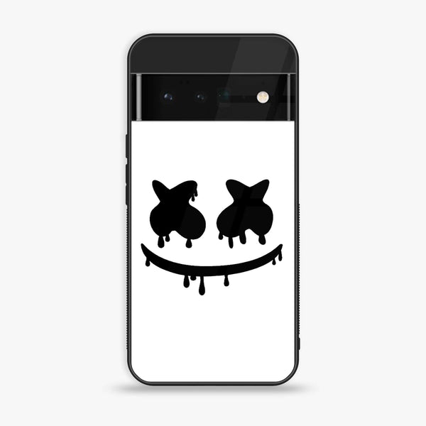 Google Pixel 6 Pro - Marshmello Face - Premium Printed Glass soft Bumper Shock Proof Case