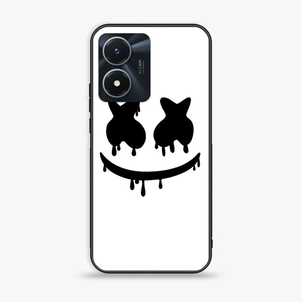 Vivo Y02s - Marshmello Face -  Premium Printed Metal soft Bumper shock Proof Case