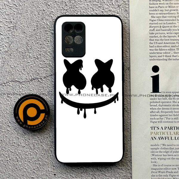 Realme Narzo 30 5G - Marshmello Face -  Premium Printed Metal soft Bumper shock Proof Case