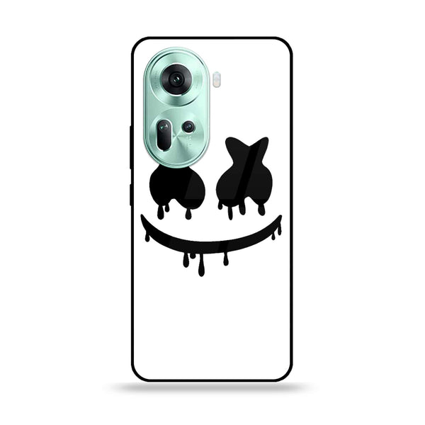 Oppo Reno 11 5G - Marshmello Face -  Premium Printed Metal soft Bumper shock Proof Case