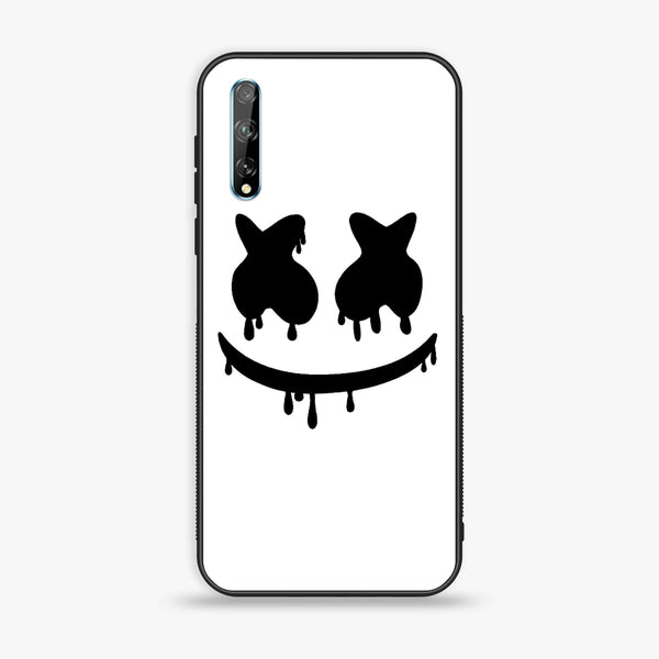 Huawei Y8p - Marshmello Face - Premium Printed Glass soft Bumper Shock Proof Case