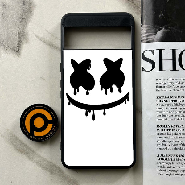 Google Pixel 8 Pro - Marshmello Face - Premium Printed Glass soft Bumper Shock Proof Case