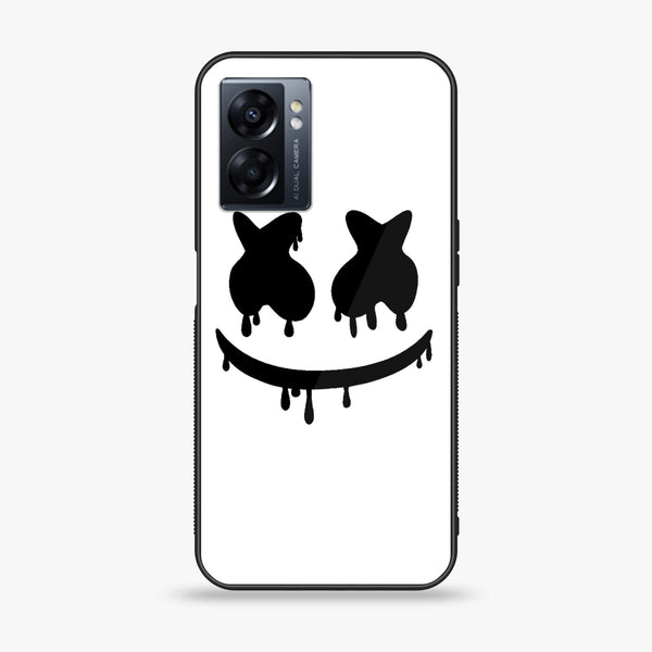 Oppo A77 4G - Marshmello Face -  Premium Printed Metal soft Bumper shock Proof Case