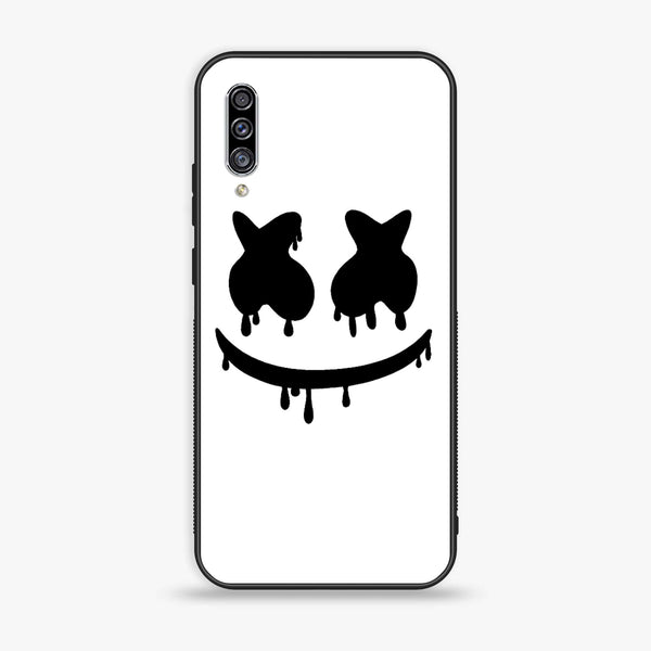 Galaxy A50 - Marshmello Face - Premium Printed Glass soft Bumper shock Proof Case