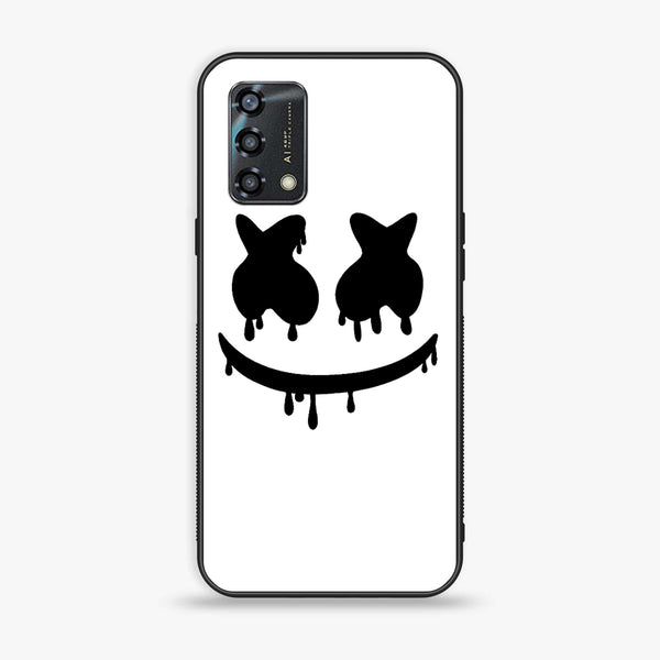 Oppo A95 - Marshmello Face - Premium Printed Glass soft Bumper Shock Proof Case
