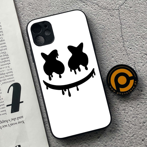 iPhone 11 - Marshmello Face - Premium Printed Glass soft Bumper shock Proof Case