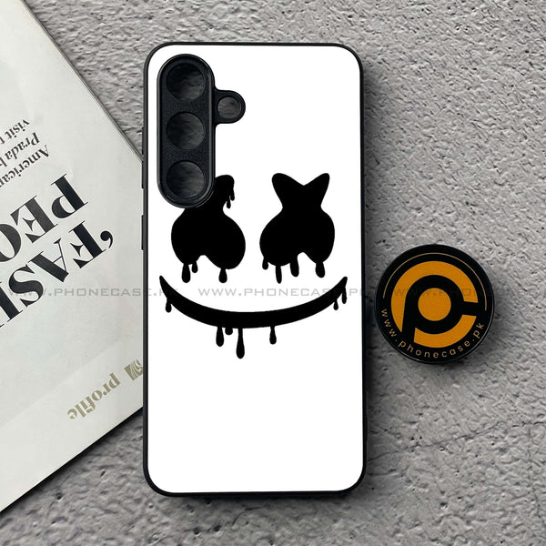 Samsung Galaxy S25 FE - Marshmello Face - Premium Metal Printed soft Bumper shock Proof Case