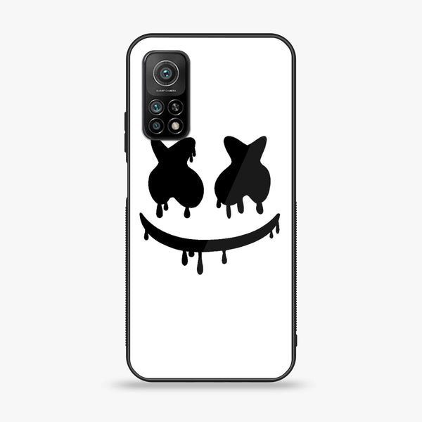 Xiaomi Mi 10T/10T Pro - Marshmello Face - Premium Printed Glass soft Bumper Shock Proof Case CS-11152