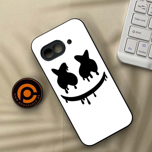 Google Pixel 9a - Marshmello Face - Premium Metal Printed soft Bumper Shock Proof Case