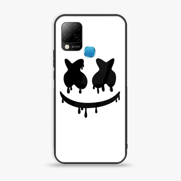 Infinix Hot 10s  Marshmello Face  Premium Printed Glass soft Bumper Shock Proof Case  CS-29123