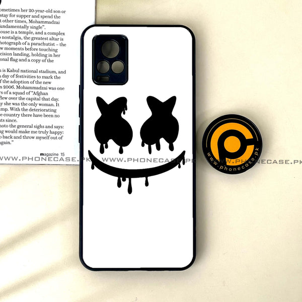 Vivo V20 - Marshmello Face - Premium Printed Glass soft Bumper Shock Proof Case