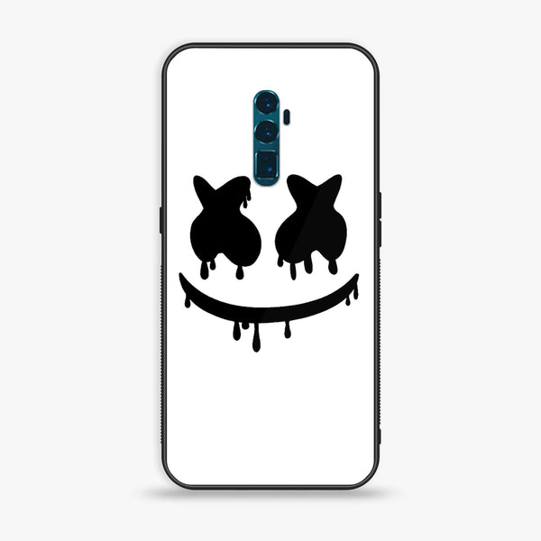 OPPO Reno 10x Zoom - Marshmello Face - Premium Printed Glass soft Bumper Shock Proof Case CS-27053