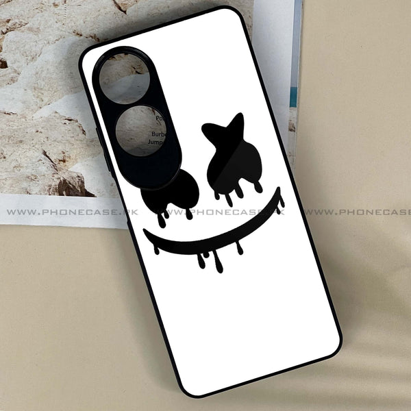 Oppo A60 - Marshmello Face -  Premium Printed Metal soft Bumper shock Proof Case