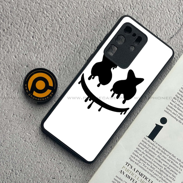 Samsung Galaxy S20 Ultra - Marshmello Face - Premium Metal  Printed soft Bumper shock Proof Case