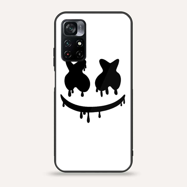 Xiaomi Poco M4 Pro 5G - Marshmello Face -  Premium Printed Metal soft Bumper shock Proof Case