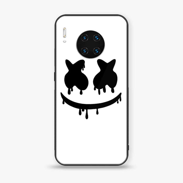 Huawei Mate 30 Pro - Marshmello Face - Premium Printed Glass soft Bumper shock Proof Case