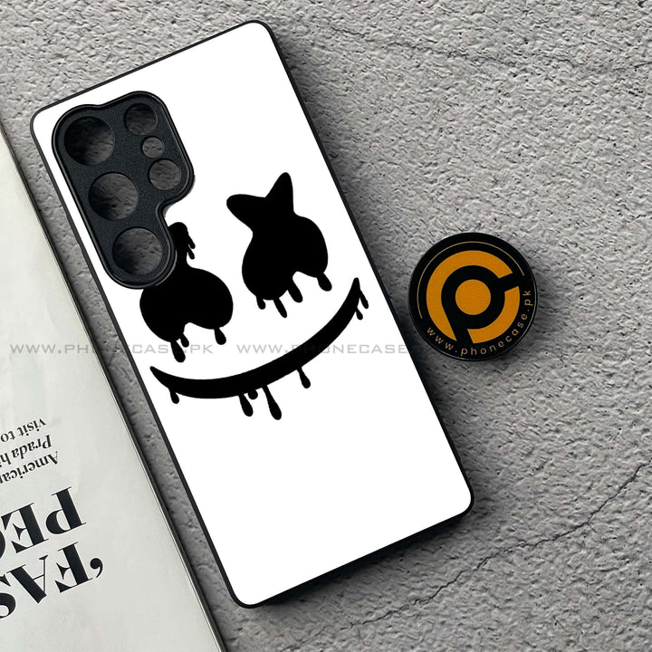 Samsung Galaxy S25 Ultra - Marshmello Face - Premium Metal Printed soft Bumper shock Proof Case