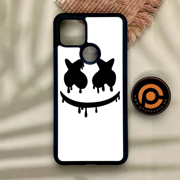 Google Pixel 4a 5G - Marshmello Face - Premium Metal Printed Soft Bumper Shock Proof Case