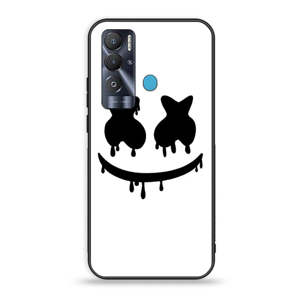 Tecno Pova Neo - Marshmello Face - Premium Printed Glass soft Bumper Shock Proof Case CS-8663 CS-8669