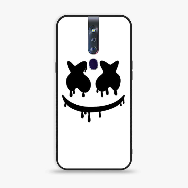 Oppo F11 Pro - Marshmello Face - Premium Printed Glass soft Bumper shock Proof Case