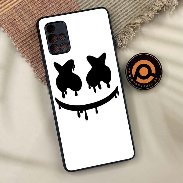 Samsung Galaxy A71 - Marshmello Face - Premium Metal Printed soft Bumper shock Proof Case  CS-33541