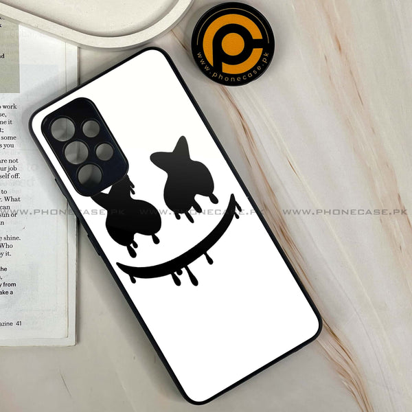 Samsung Galaxy A32 - Marshmello Face - Premium Printed Glass soft Bumper shock Proof Case