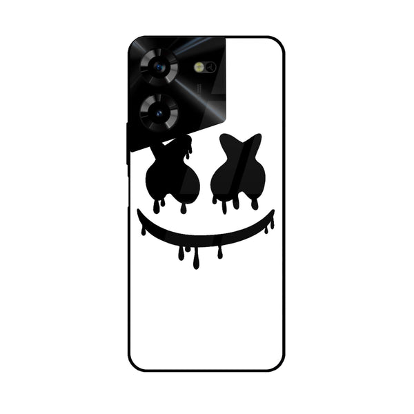 Tecno Pova 5 Pro - Marshmello Face -  Premium Printed Metal soft Bumper shock Proof Case