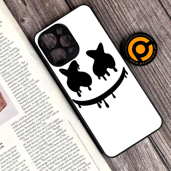 Xiaomi Redmi 12 - Marshmello Face - Premium Printed Glass soft Bumper Shock Proof Case CS-23121