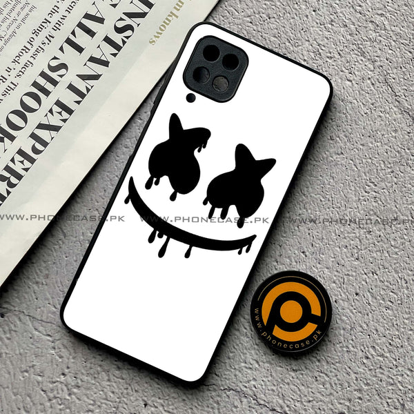 Samsung Galaxy A12 4G/ A12 Nacho  - Marshmello Face - Premium Printed Glass Case CS-34933