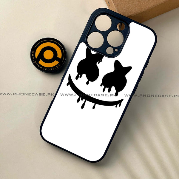 iPhone 16 Pro - Marshmello Face - Premium Printed Glass soft Bumper shock Proof Case