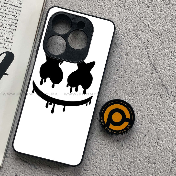 Tecno Pop 8 - Marshmello Face - Premium Printed Glass soft Bumper Shock Proof Case