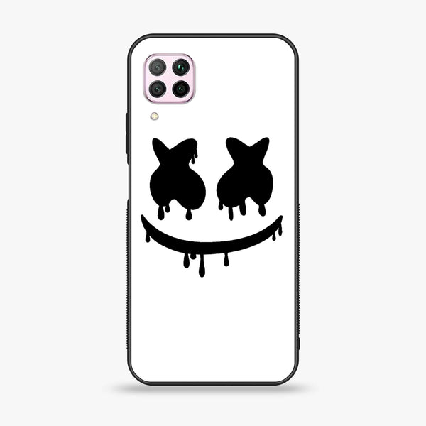 Huawei Nova 7i - Marshmello Face - Premium Printed Glass soft Bumper shock Proof Case