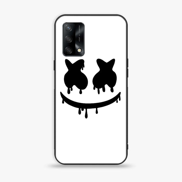 Oppo F19s - Marshmello Face - Premium Metal Printed soft Bumper shock Proof Case