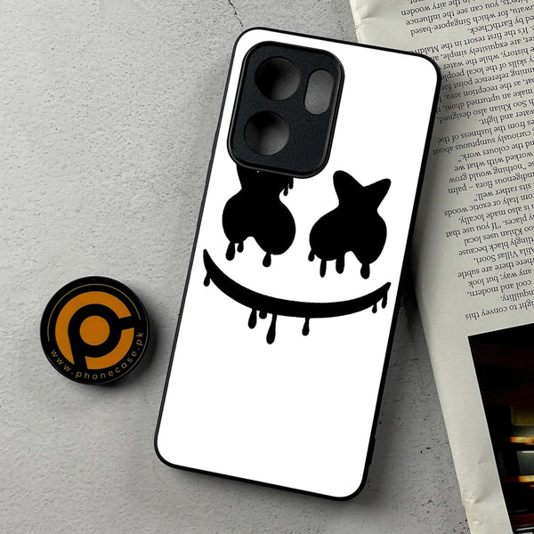 Oppo Reno 13F -  Marshmello Face - Premium Metal Printed Soft Bumper Shockproof Case